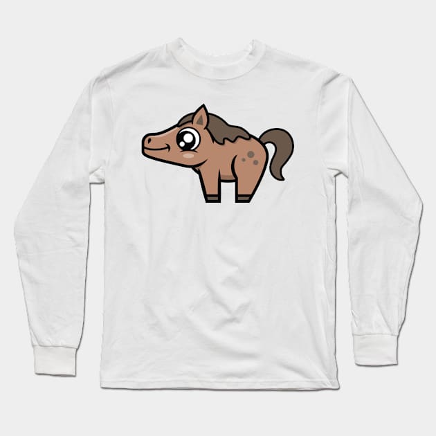 Cute Brown Horse Long Sleeve T-Shirt by danchampagne